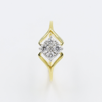 14Kt Yellow Gold Rhombus Sape Diamond Ring With Si...
