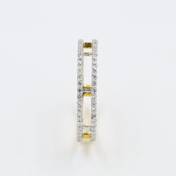 18Kt Yellow Gold Contemporary Double Diamond Ling...