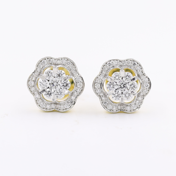 14kt Ethereal Floral Earrings topped with a round...