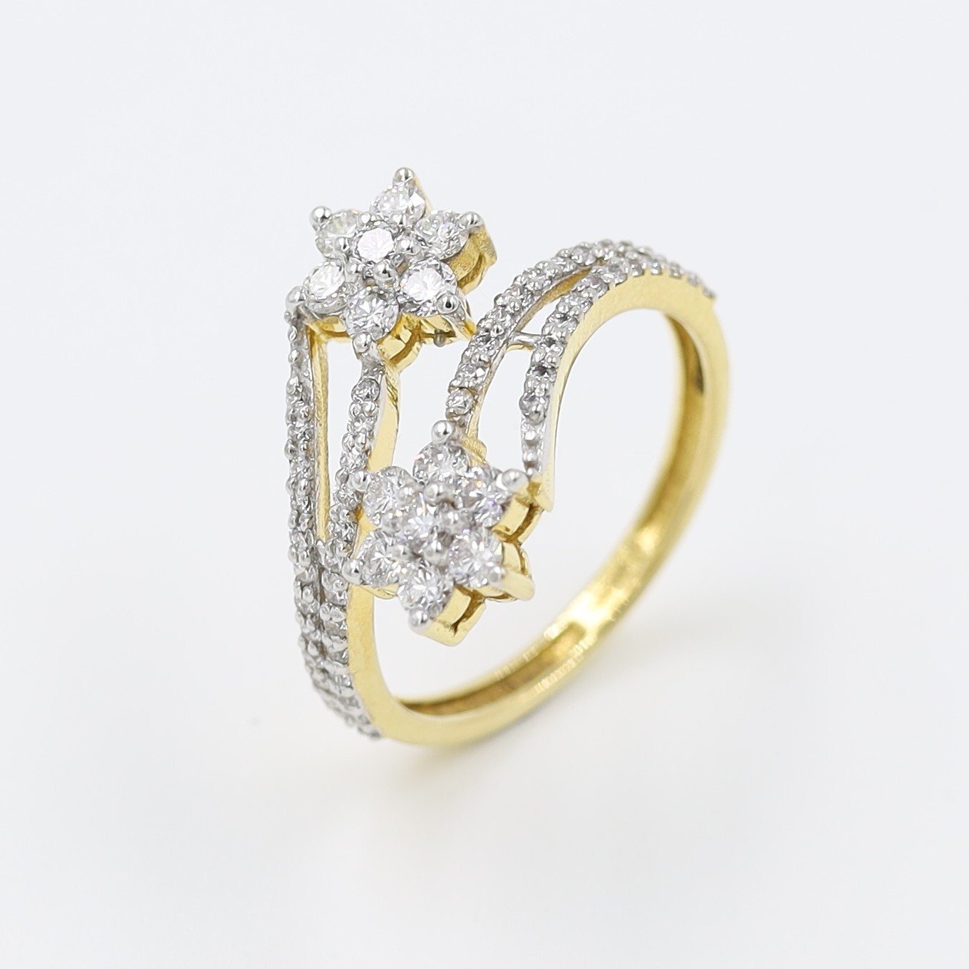 New Design Fashion Crystal CZ Gold Two Finger Ring - China Jewelry Ring and  Wedding Rings price | Made-in-China.com