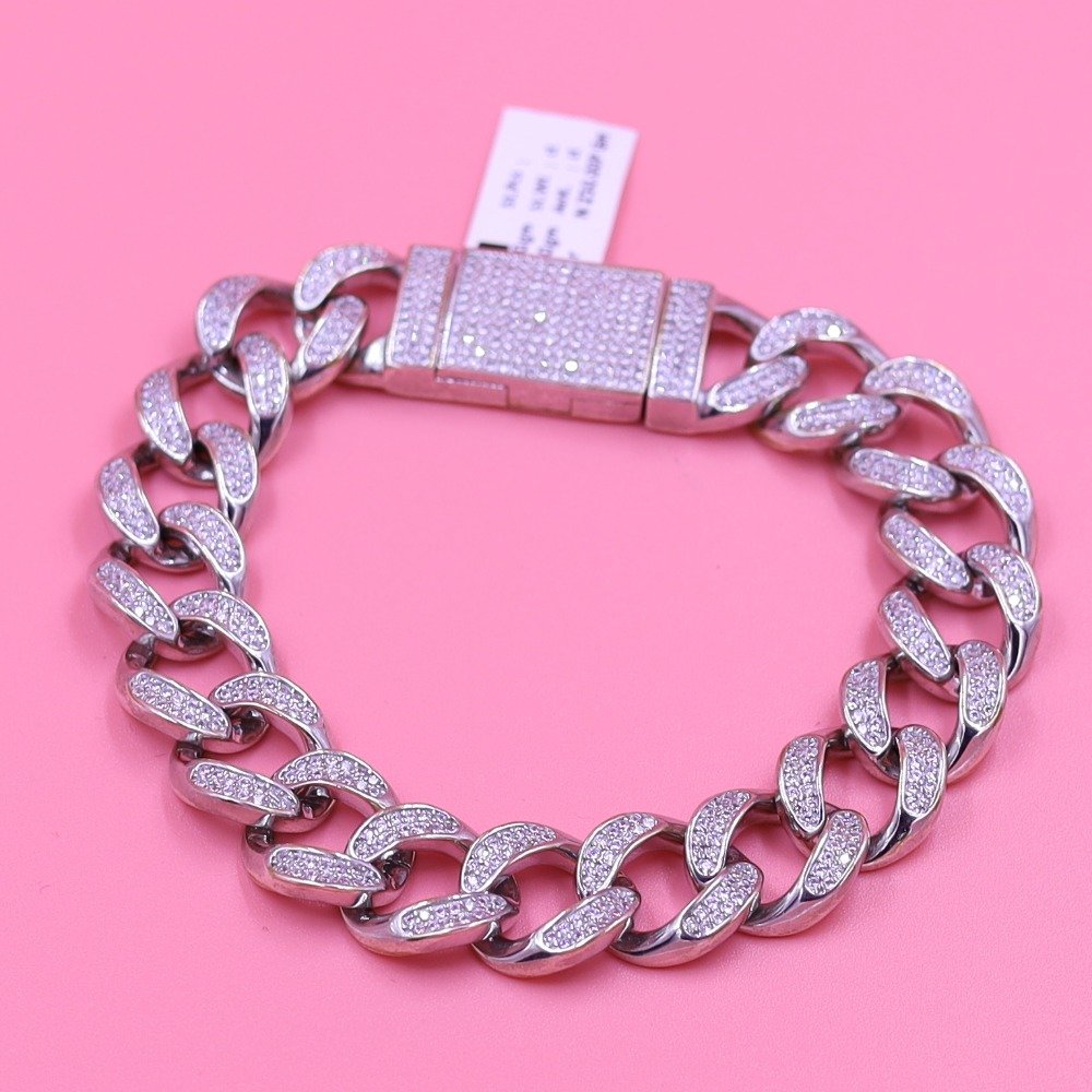 Silver Chunky Cuban Link Chain Bracelet | Classy Women Collection