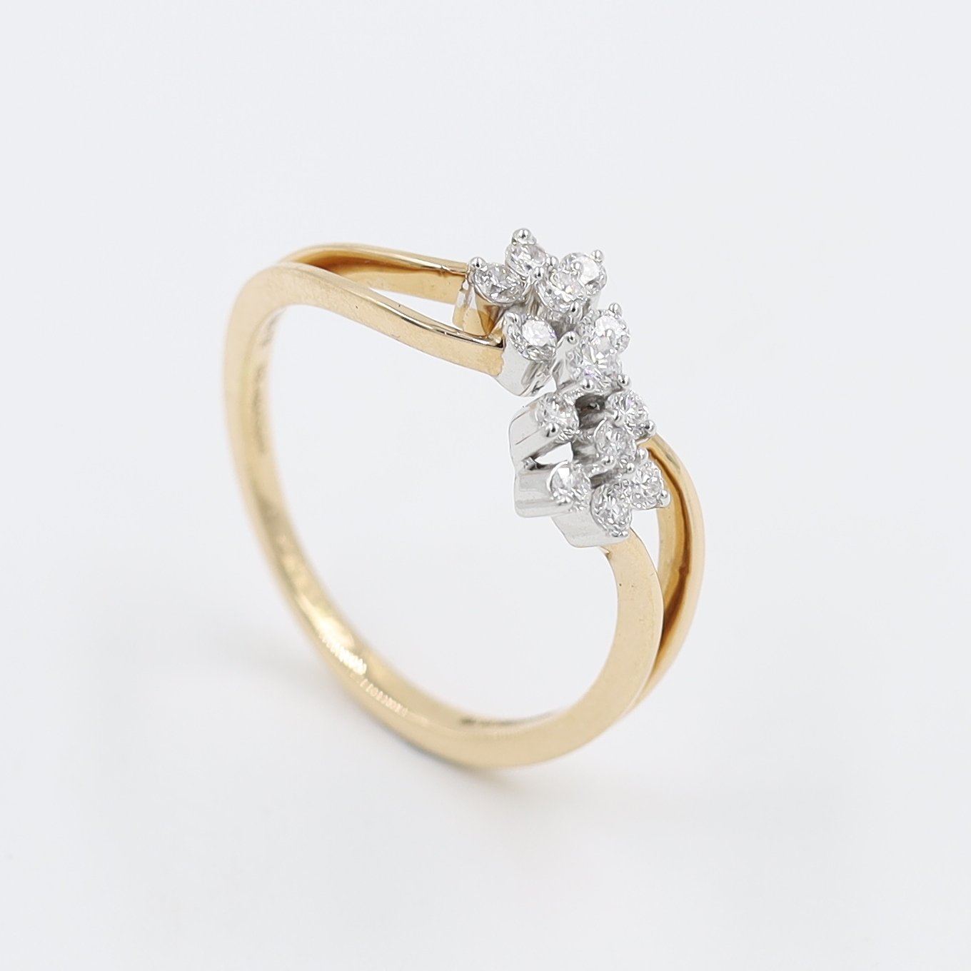 14kt Rose Gold Diamond Double Flower Ring