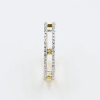 18Kt Yellow Gold Contemporary Double Diamond Ling Ring-209514