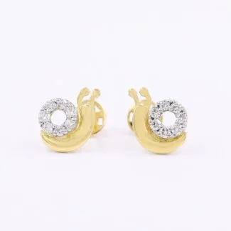 Snail Diamond Stud Earrings | Diamond Earring