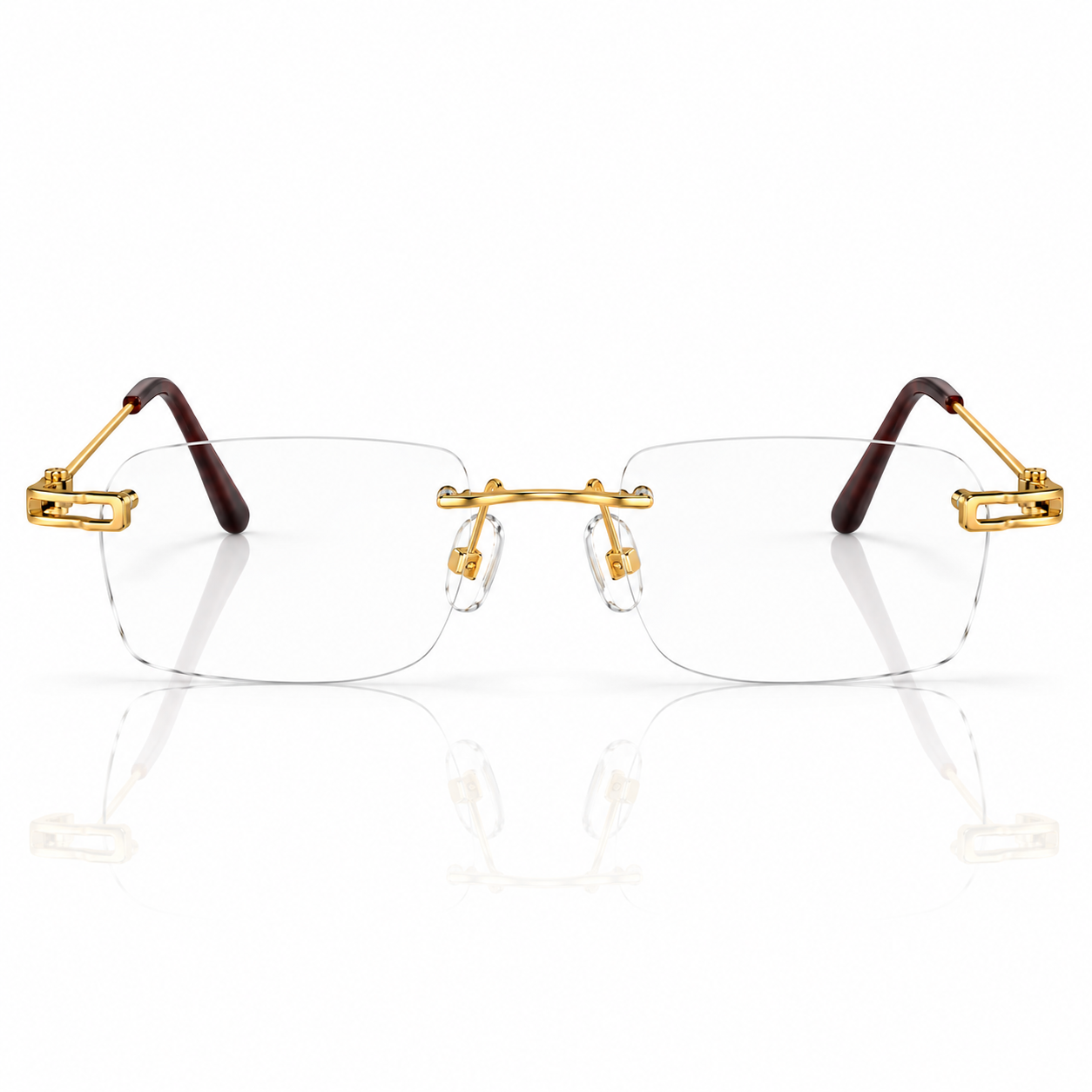 Luxurious Rimless Gold Eyeglasses