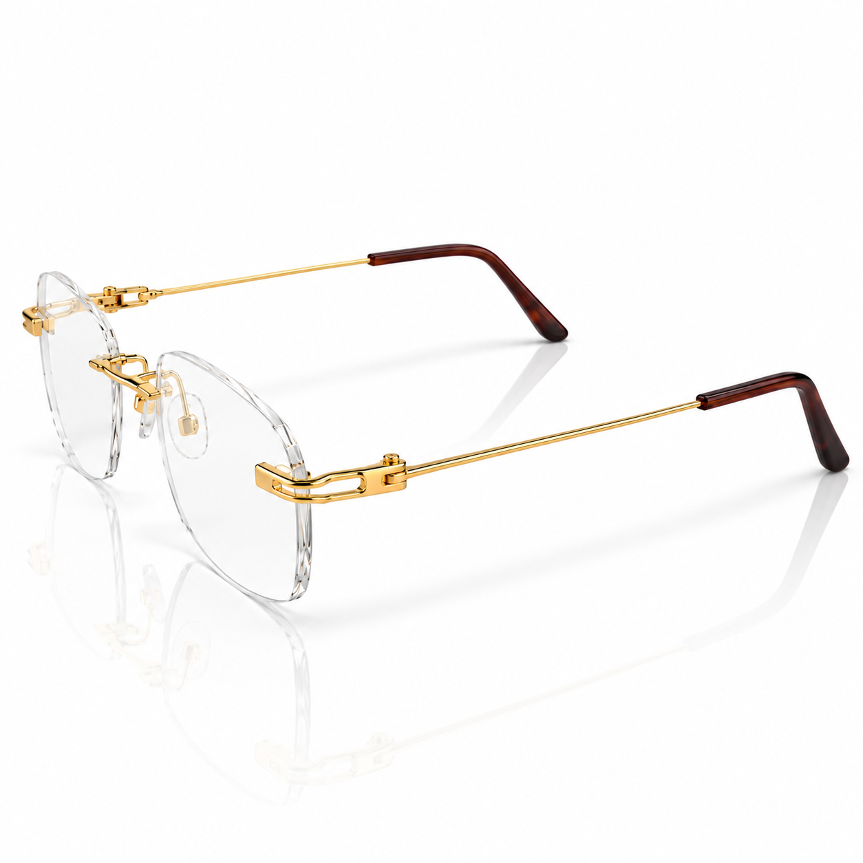 Rimless Gold Eyeglasses, Opposite-Side View